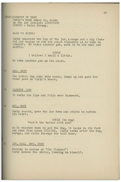 Moe Howard's Personally Owned Three Stooges' Columbia Pictures Script for Their 1940 Film, ''All the World's a Stooge''